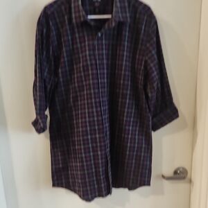 Apt. 9 Men's Casual Plaid Shirt - Black and Purple